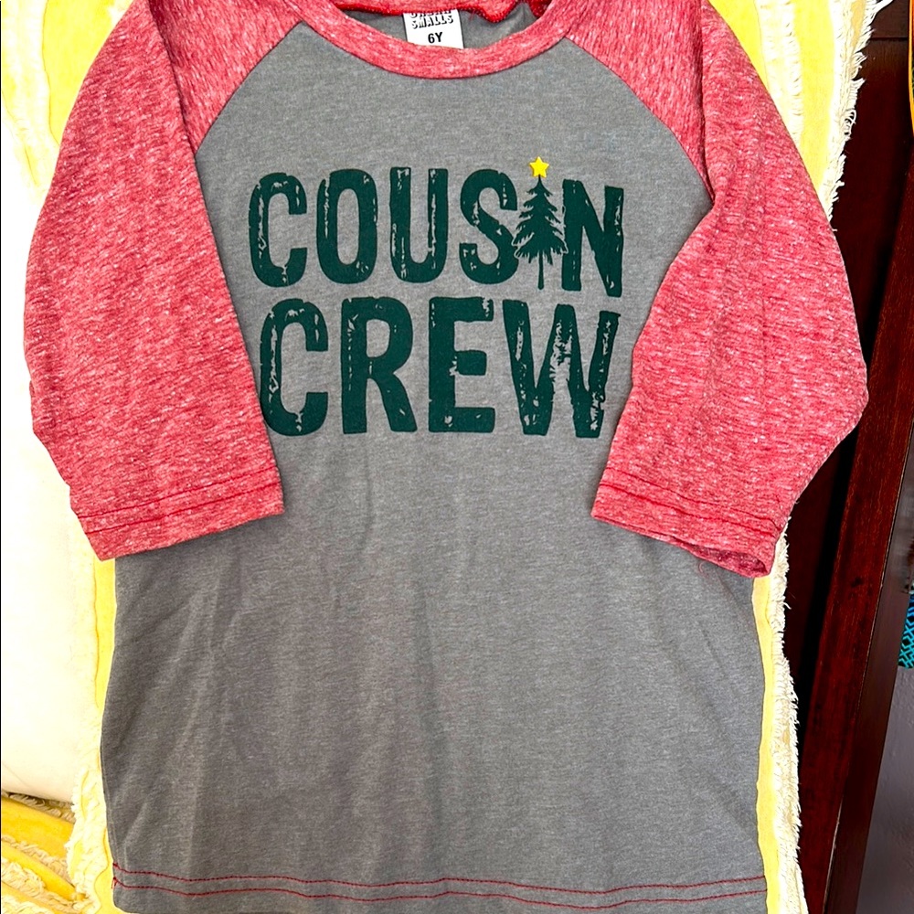 Cousin Crew Holiday Baseball Sleeve Tee 🌲